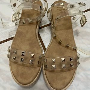 I.N.C clear studded sandals
